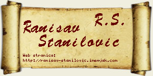 Ranisav Stanilović vizit kartica